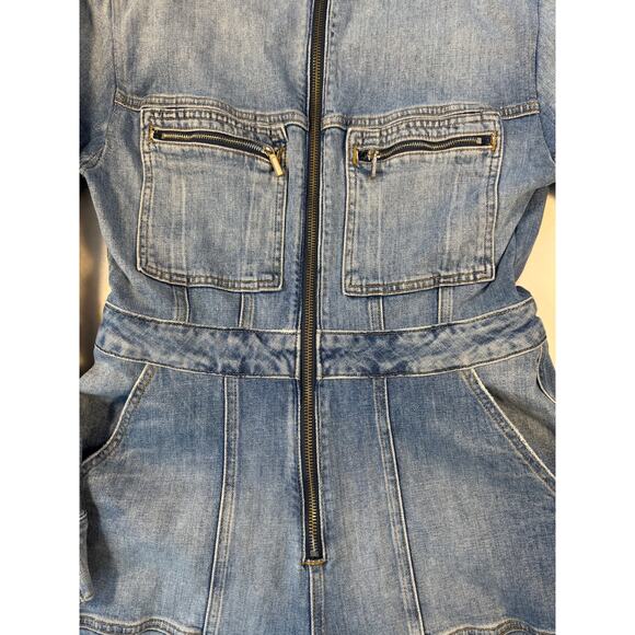 Jonathan Simkhai Denim Zipper Utility Jumpsuit Jean BodySuit Onesie 6 Small - Picture 5 of 16
